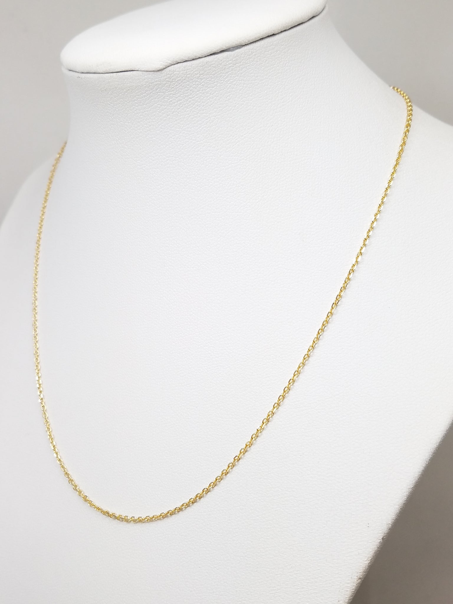 14k Yellow Gold Solid Cable Link 16" Necklace