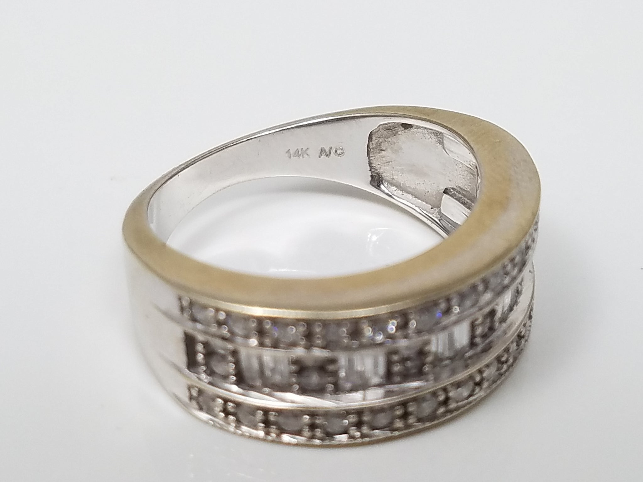 14k White Gold 1/2ctw Natural Diamond Anniversary Ring Band