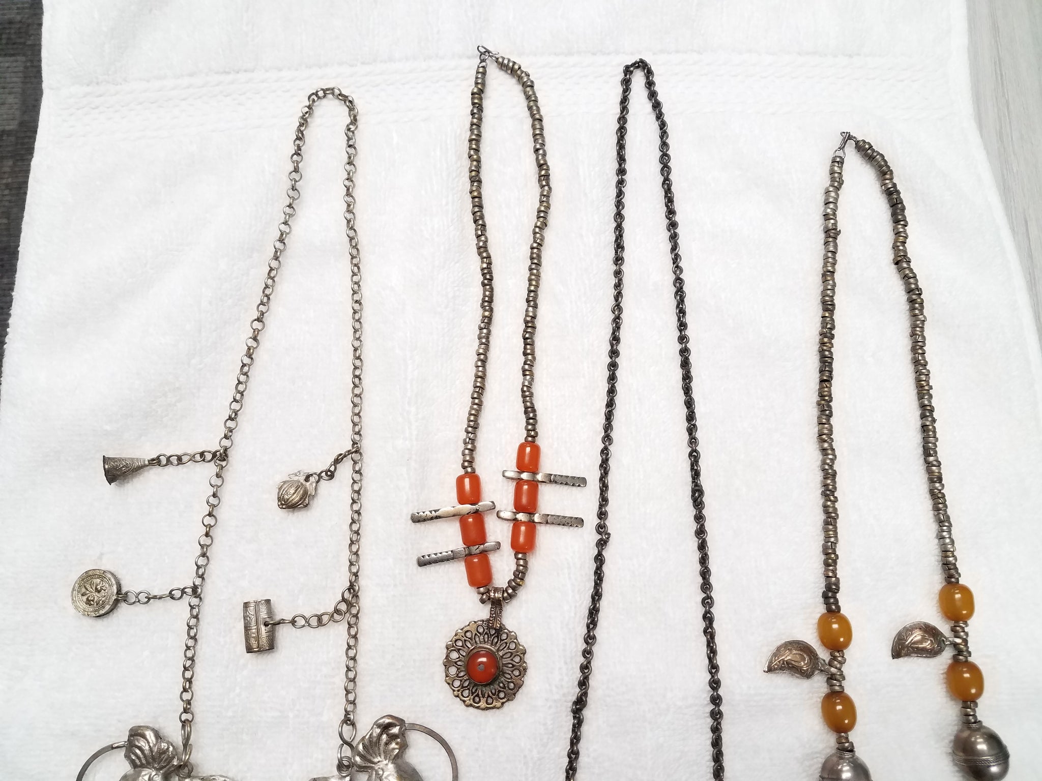 Lot of 5 Vintage Sterling Silver Plated Copper Necklaces