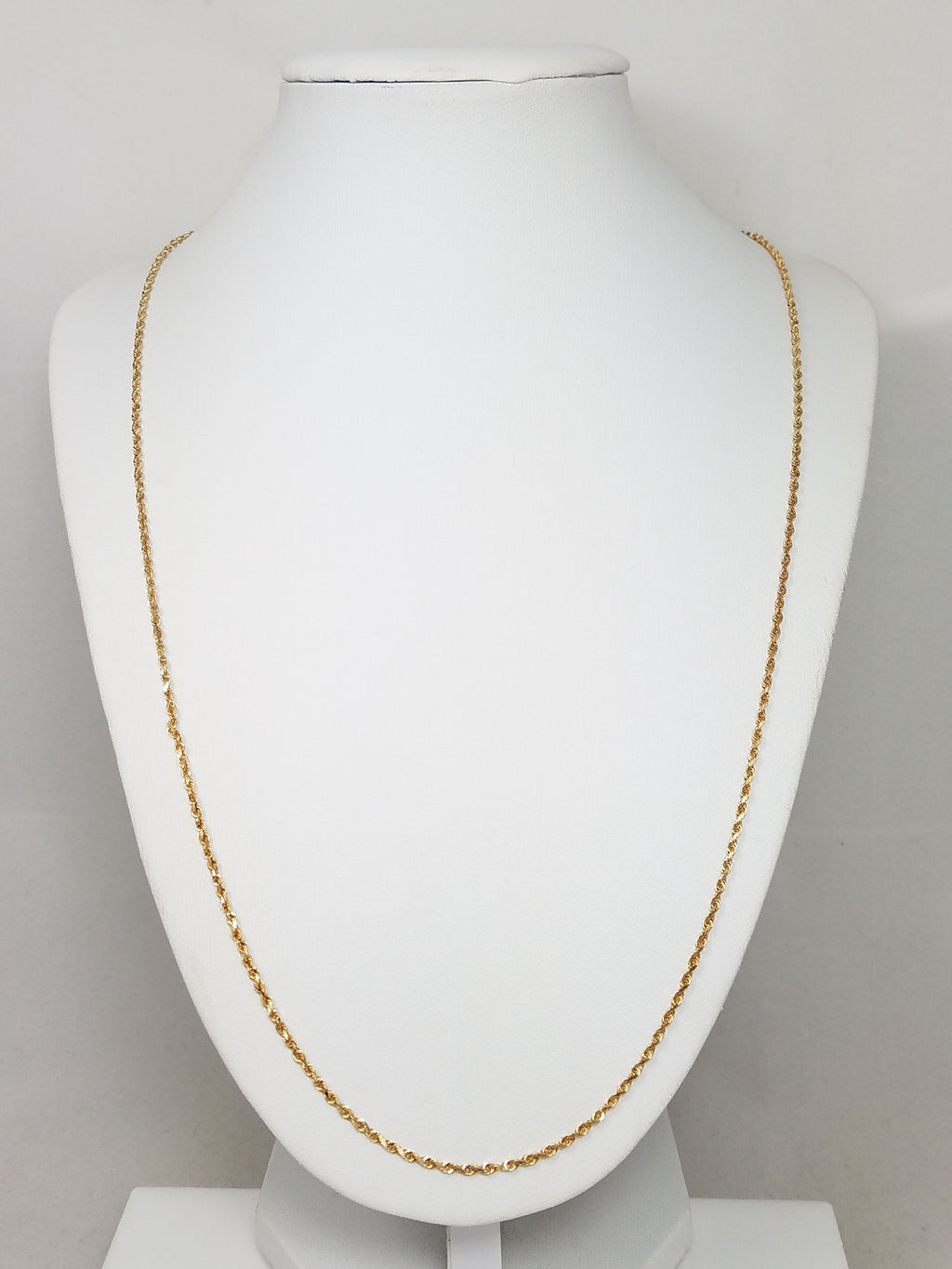 Classic 24" Solid 14k Yellow Gold Rope Chain Necklace