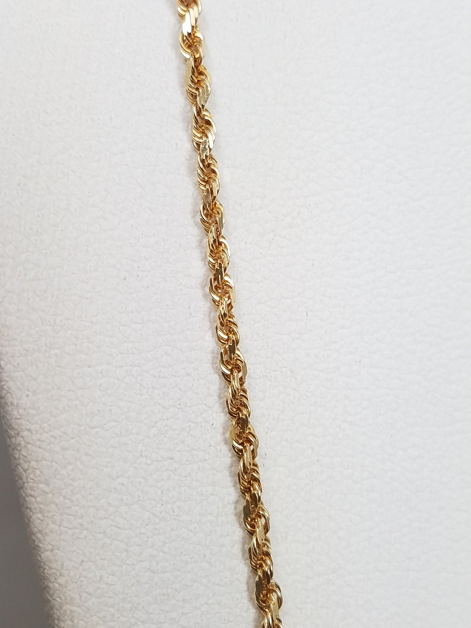 Classic 24" Solid 14k Yellow Gold Rope Chain Necklace