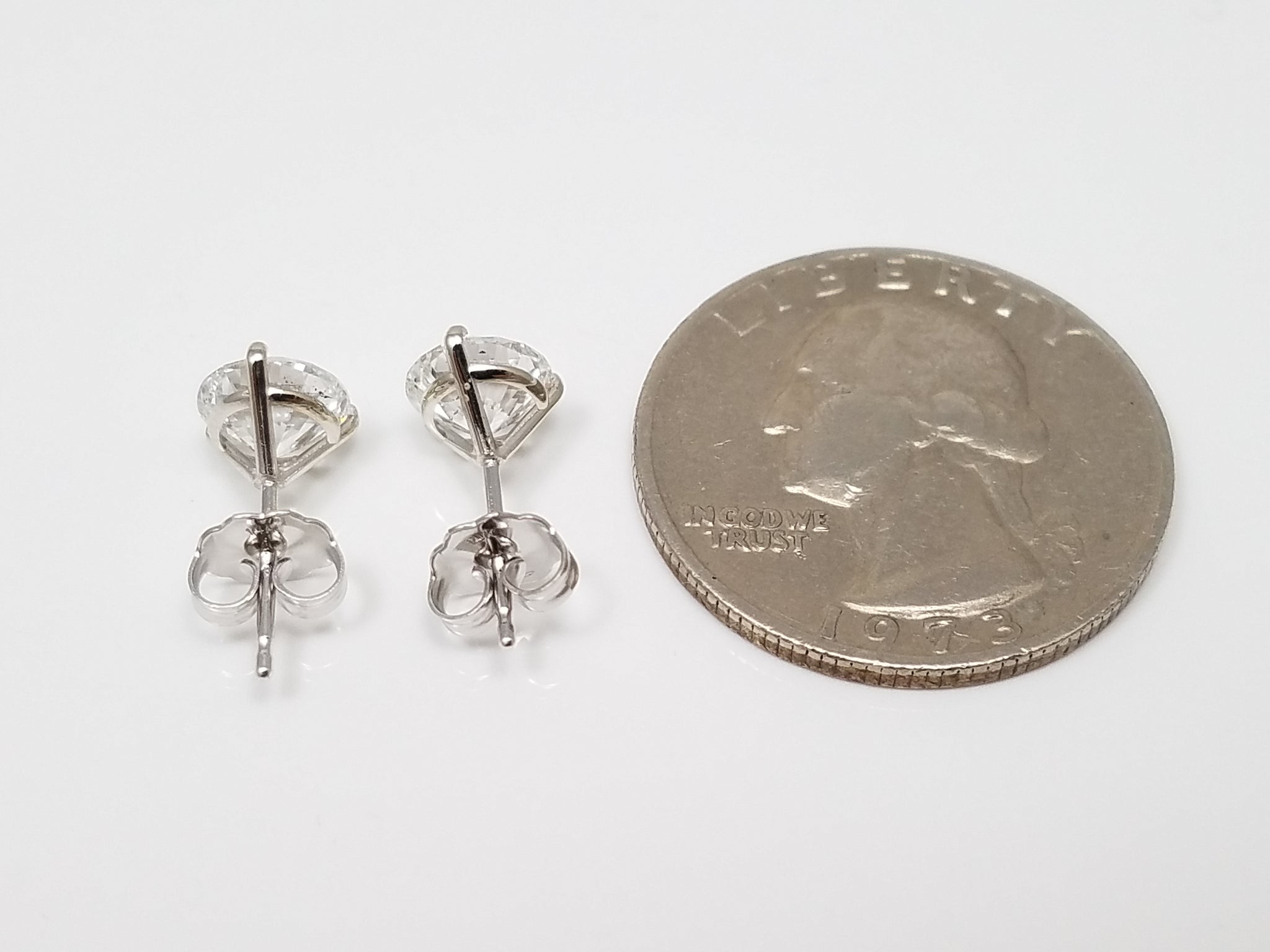 Dazzling New 14k White Gold IGI Certified 2.19ctw Lab Grown Diamond Solitaire Earrings