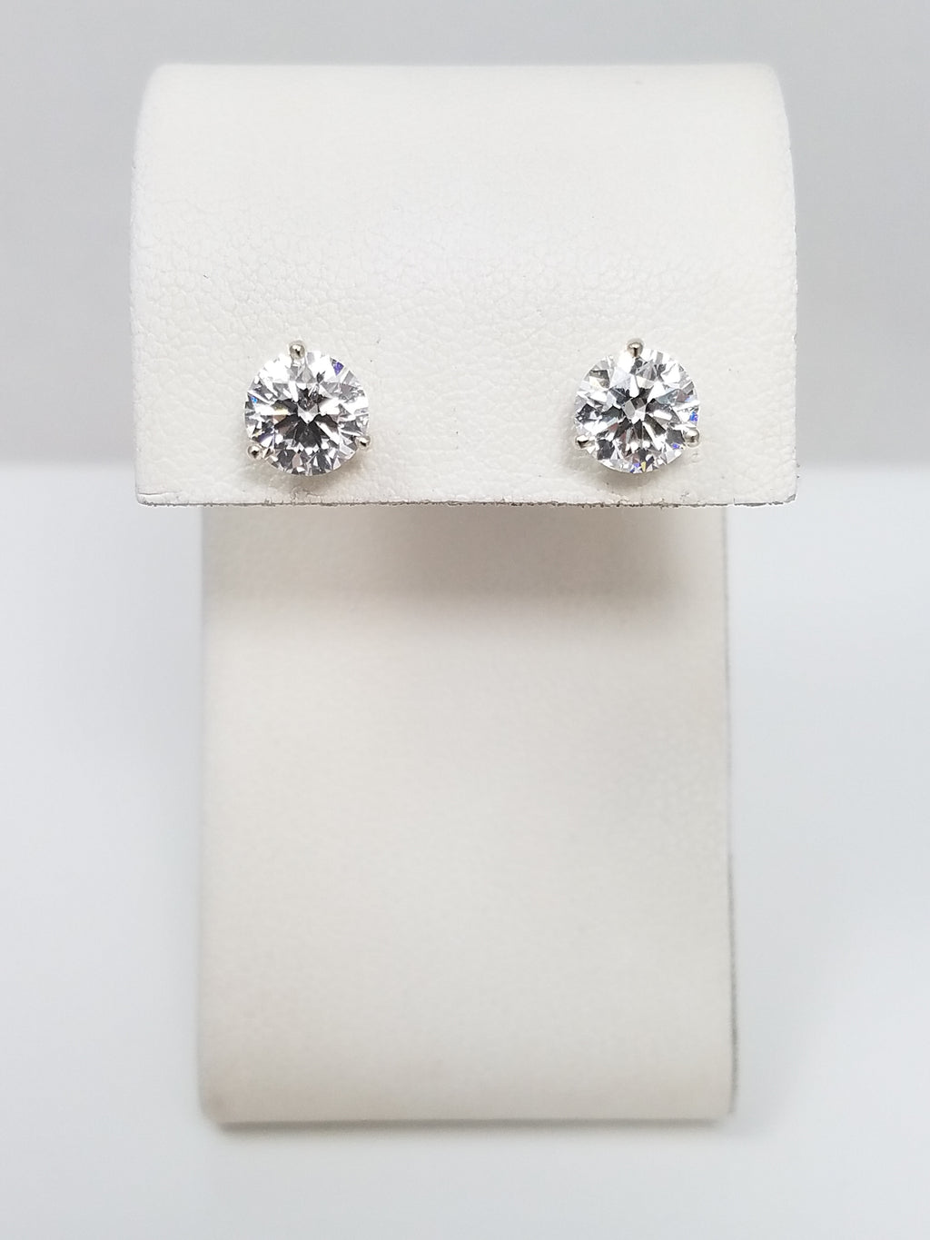 Dazzling New 14k White Gold IGI Certified 2.19ctw Lab Grown Diamond Solitaire Earrings