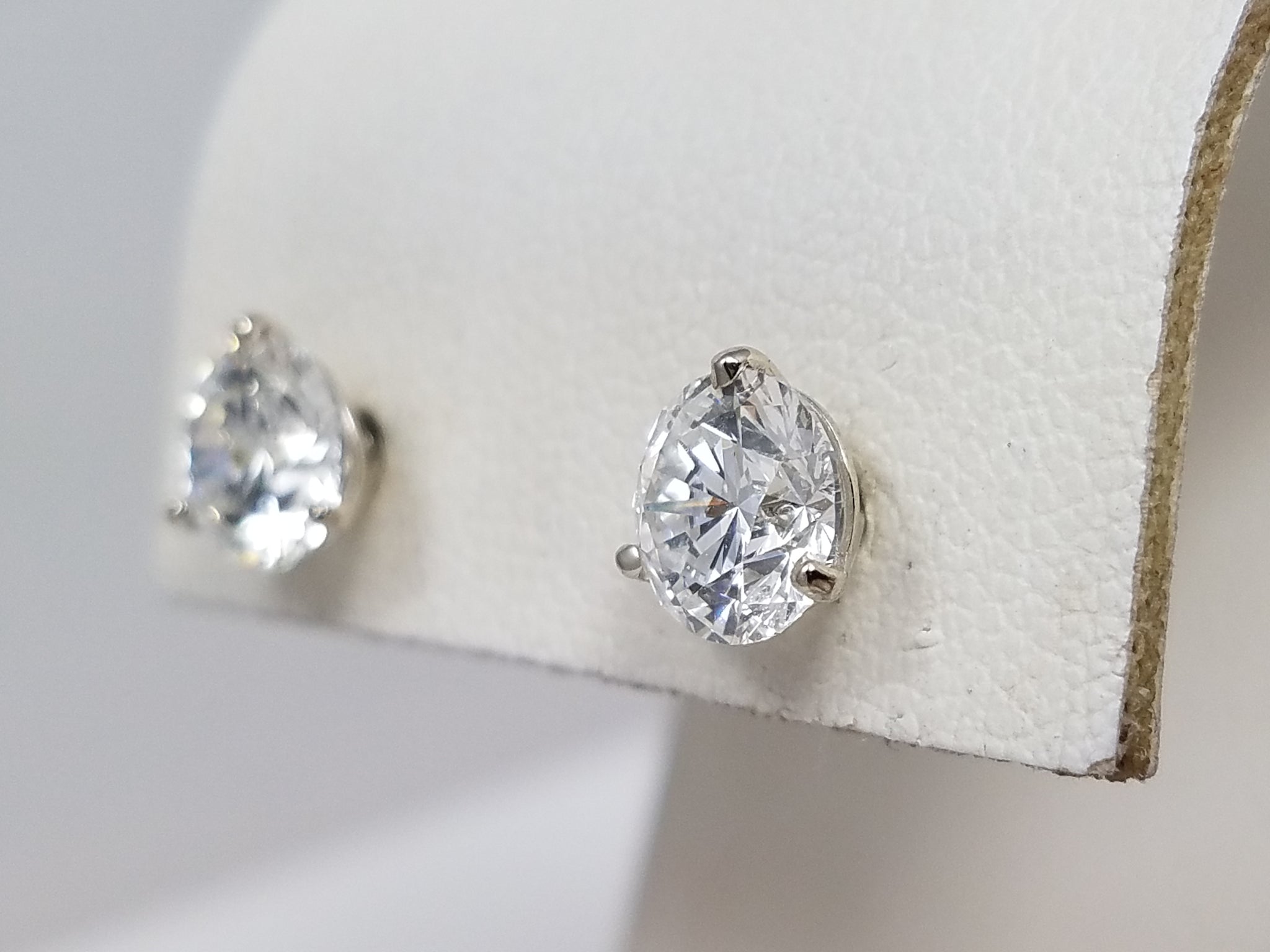 Dazzling New 14k White Gold IGI Certified 2.19ctw Lab Grown Diamond Solitaire Earrings