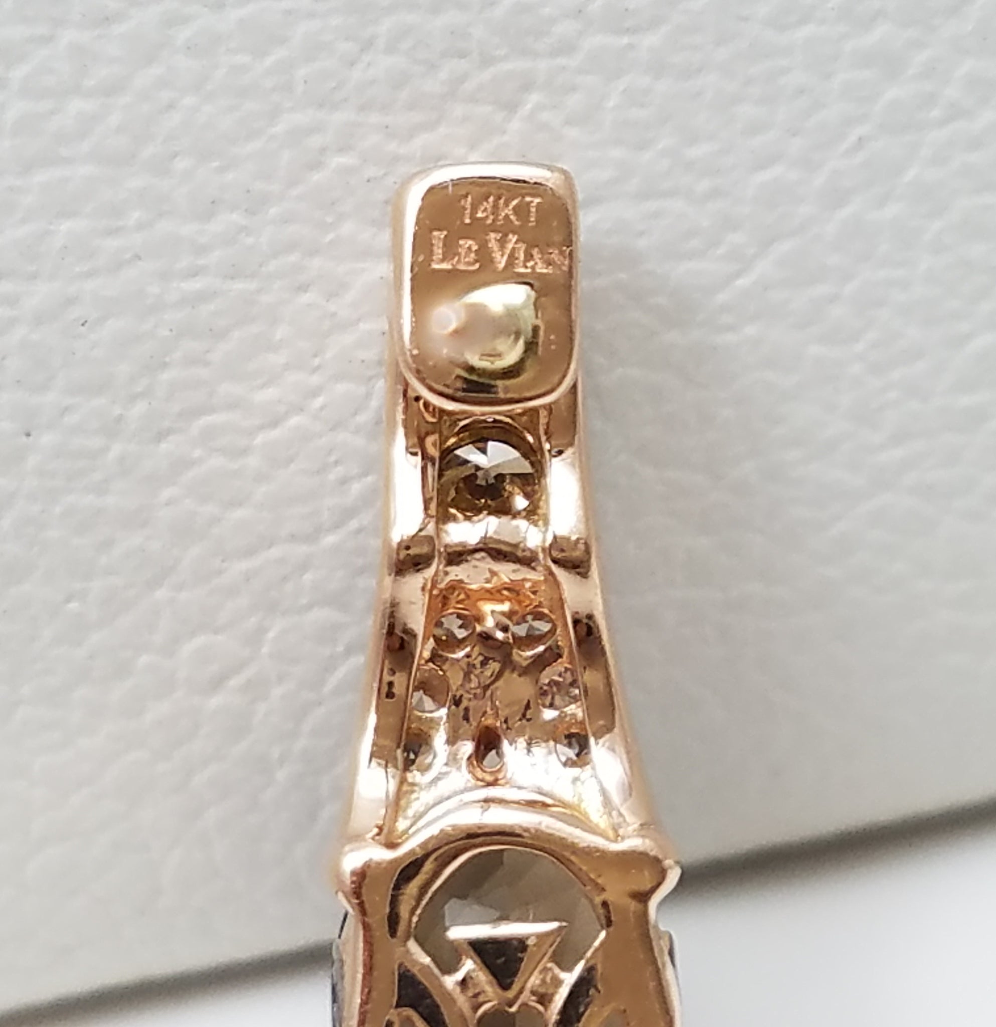 $1,200 Retail Le Vian 14k Rose Gold Smoky Quartz Natural Diamond Drop Earrings