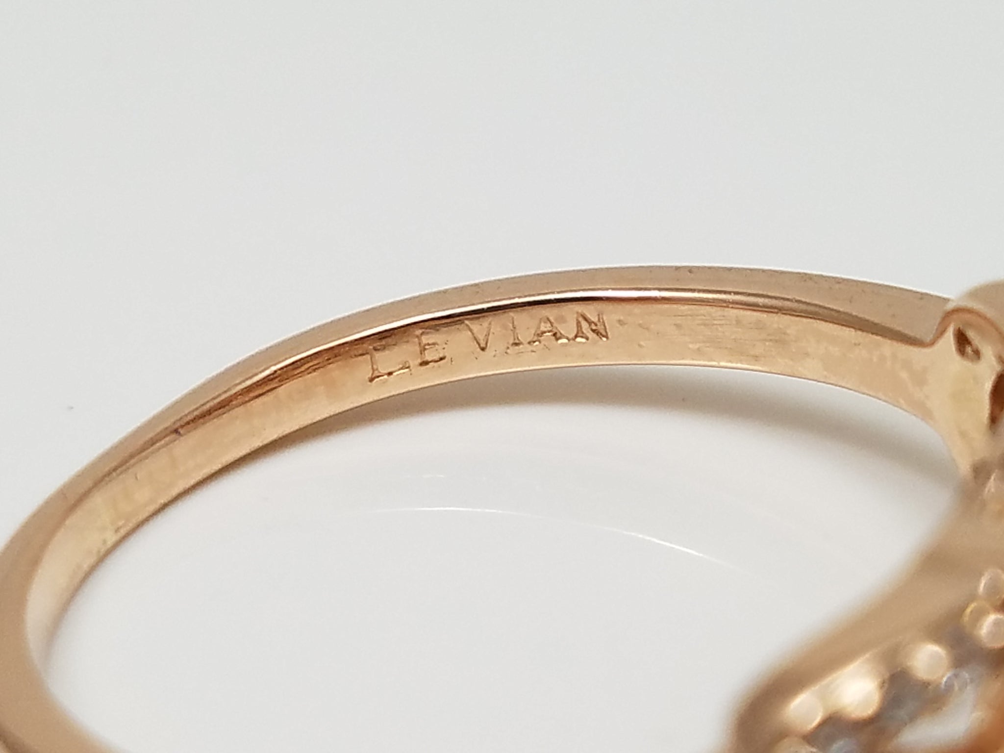 Le Vian 14k Rose Gold Natural Blue Topaz Diamond Ring