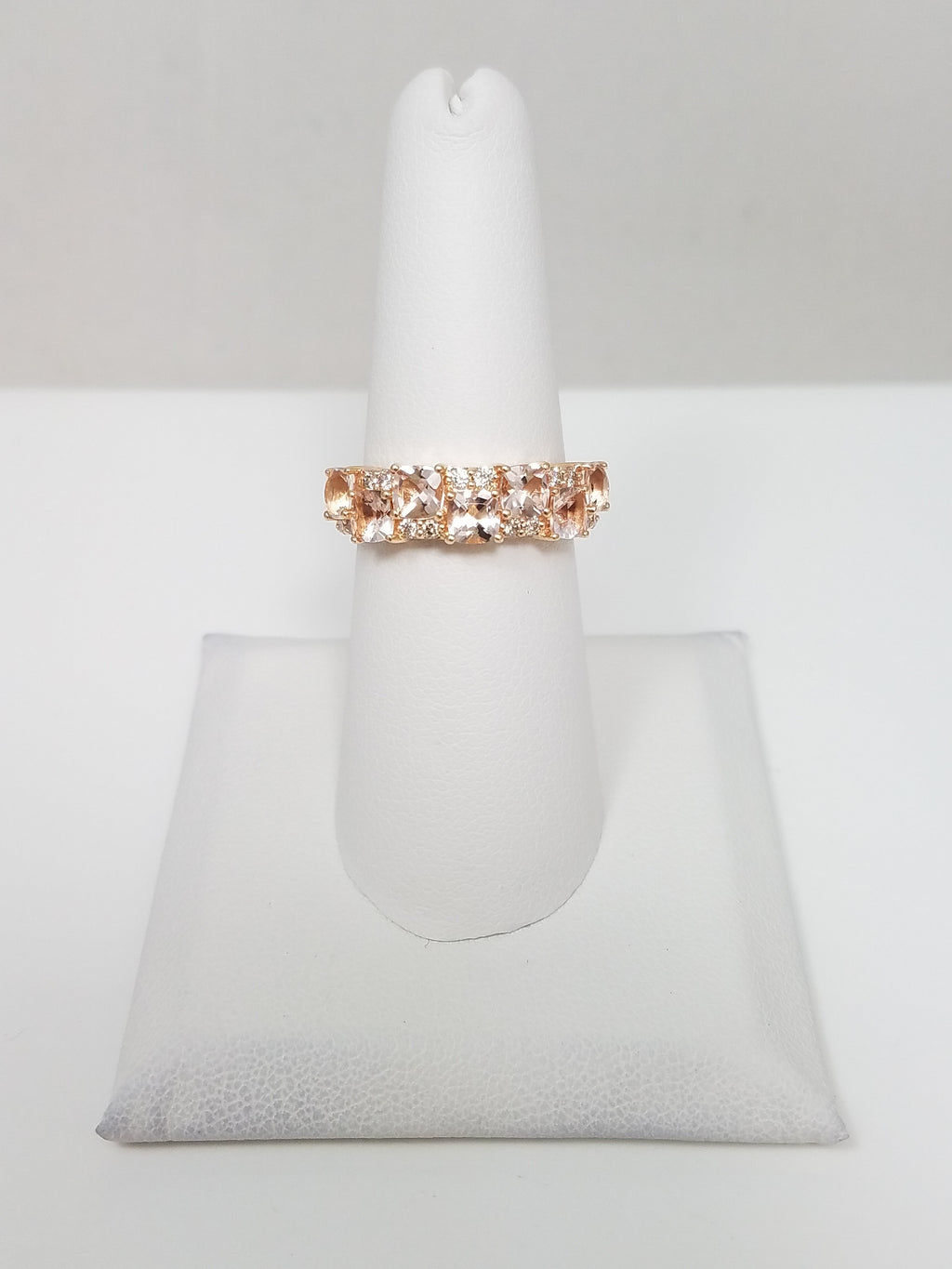 $3,500 Retail Le Vian 14k Rose Gold Natural Morganite Diamond Ring Band