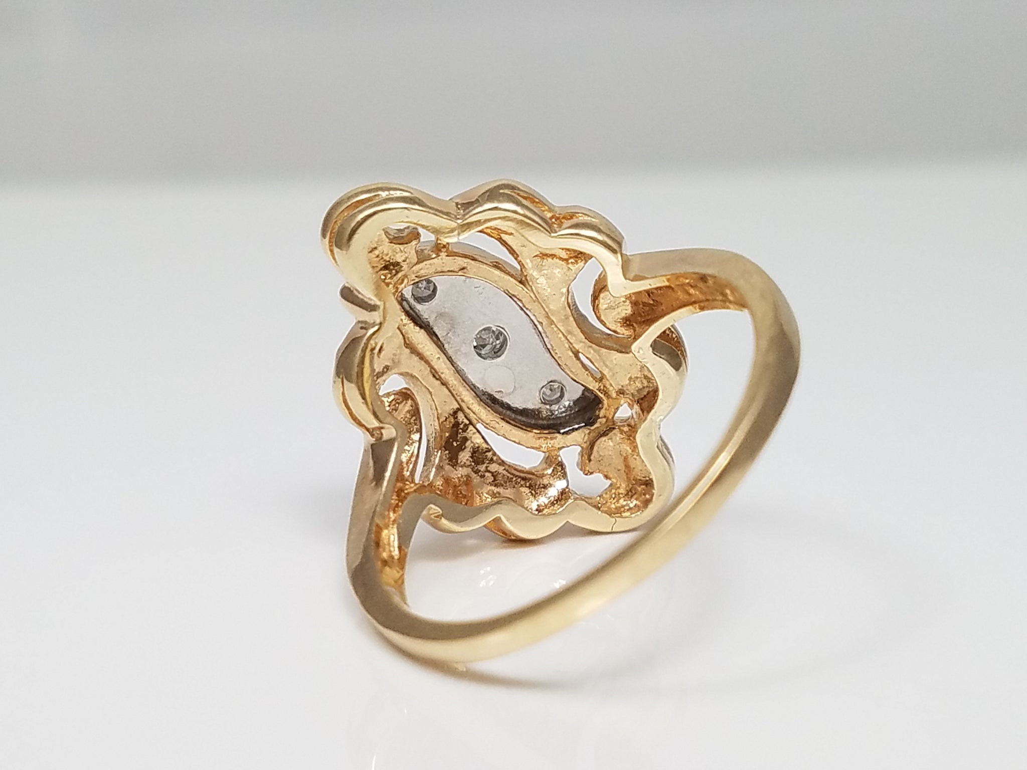 Vintage 10k Two Tone Gold Diamond Ring