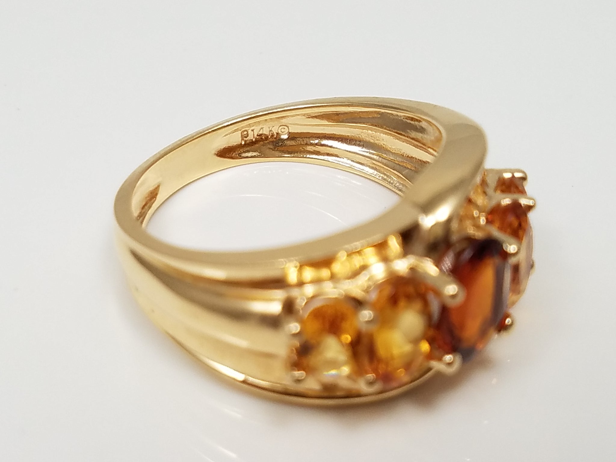 Scintillating 14k Yellow Gold Natural Rainbow Citrine Ring
