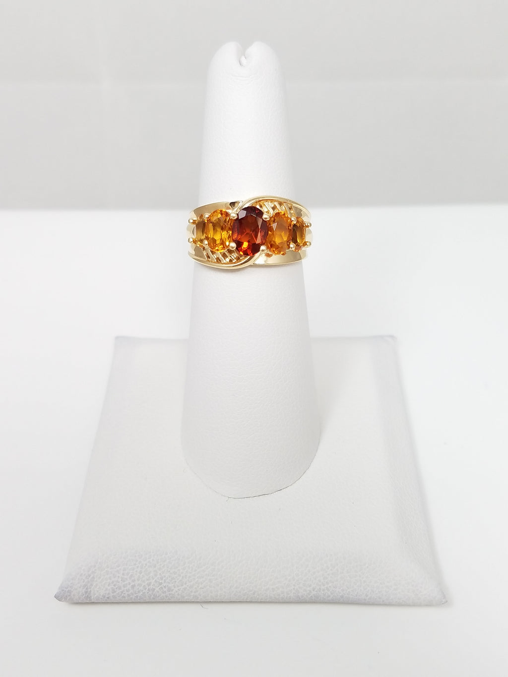 Scintillating 14k Yellow Gold Natural Rainbow Citrine Ring