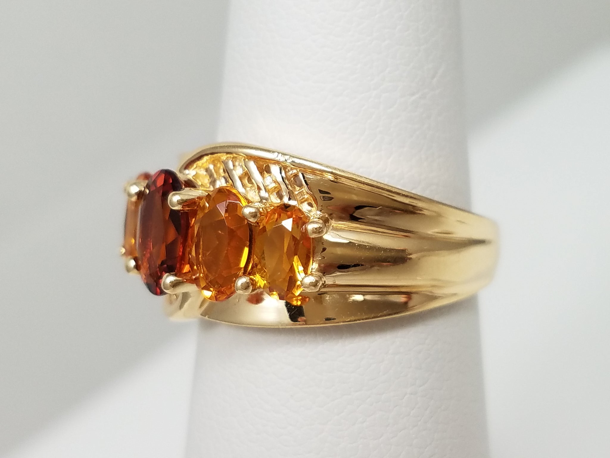 Scintillating 14k Yellow Gold Natural Rainbow Citrine Ring