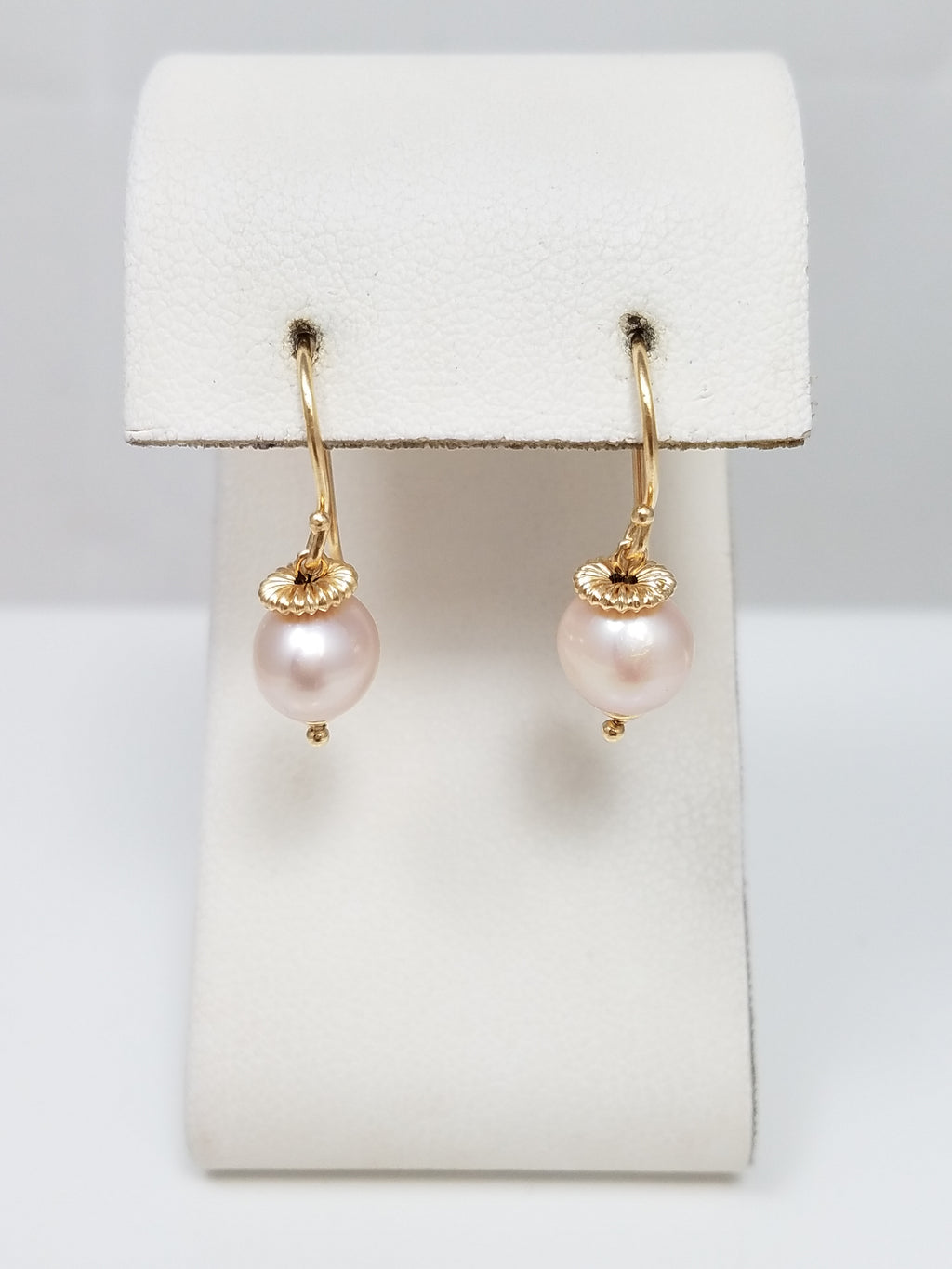 14k Yellow Gold Freshwater Cultured Pearl Dangle Earrings