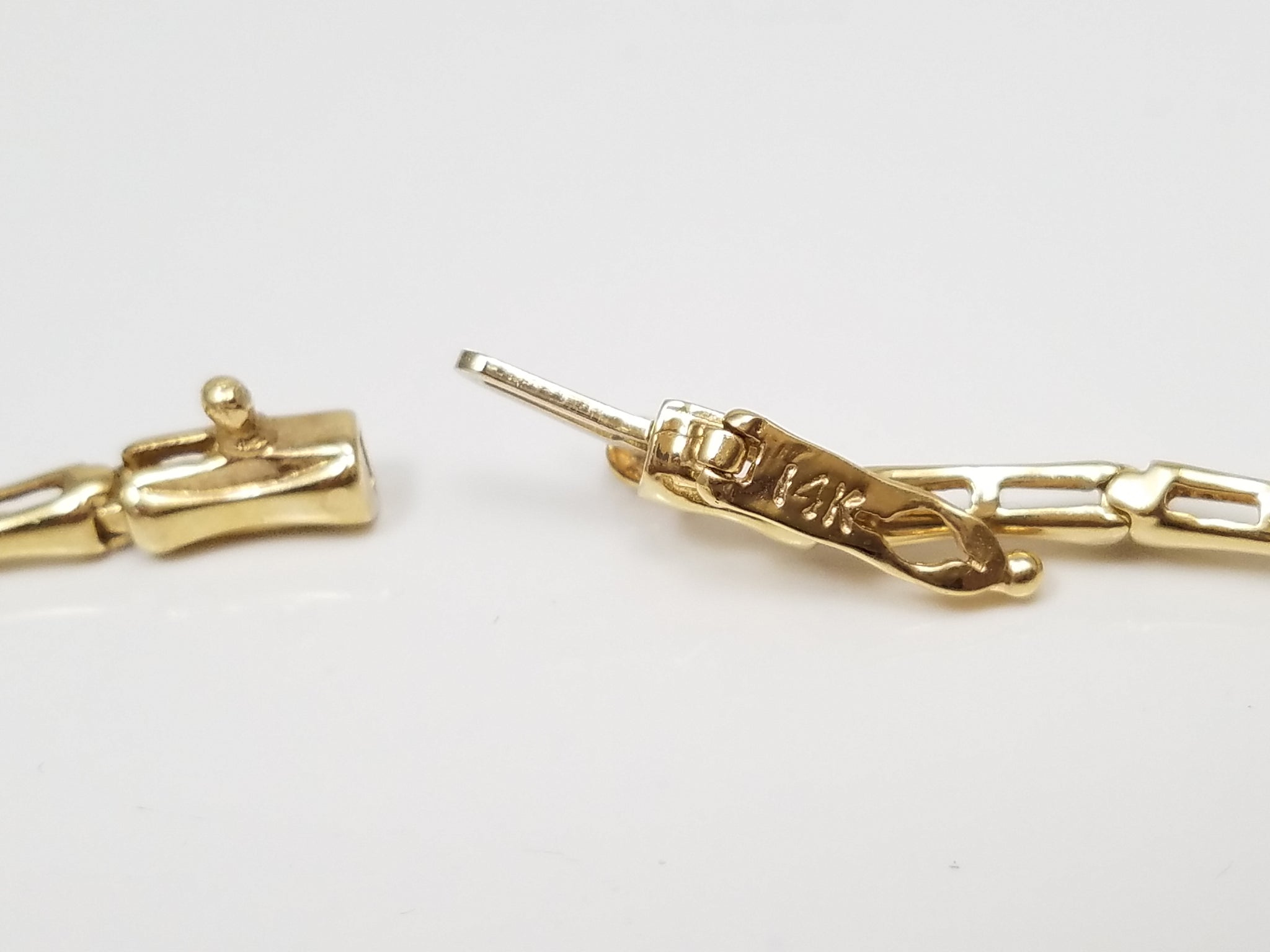 Flashy Natural Diamond 14k Two Tone Gold 8.25" Bracelet