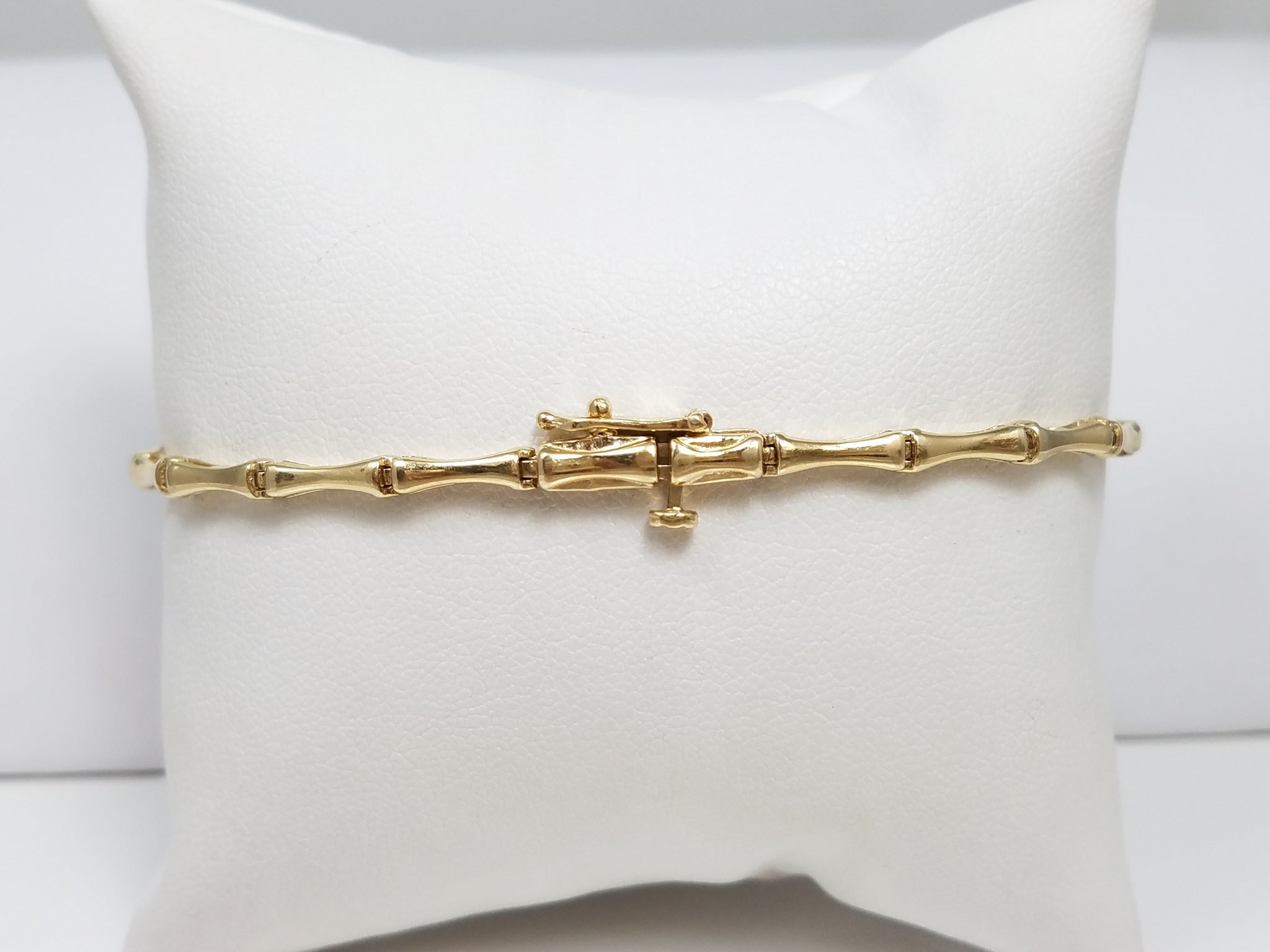 Flashy Natural Diamond 14k Two Tone Gold 8.25" Bracelet