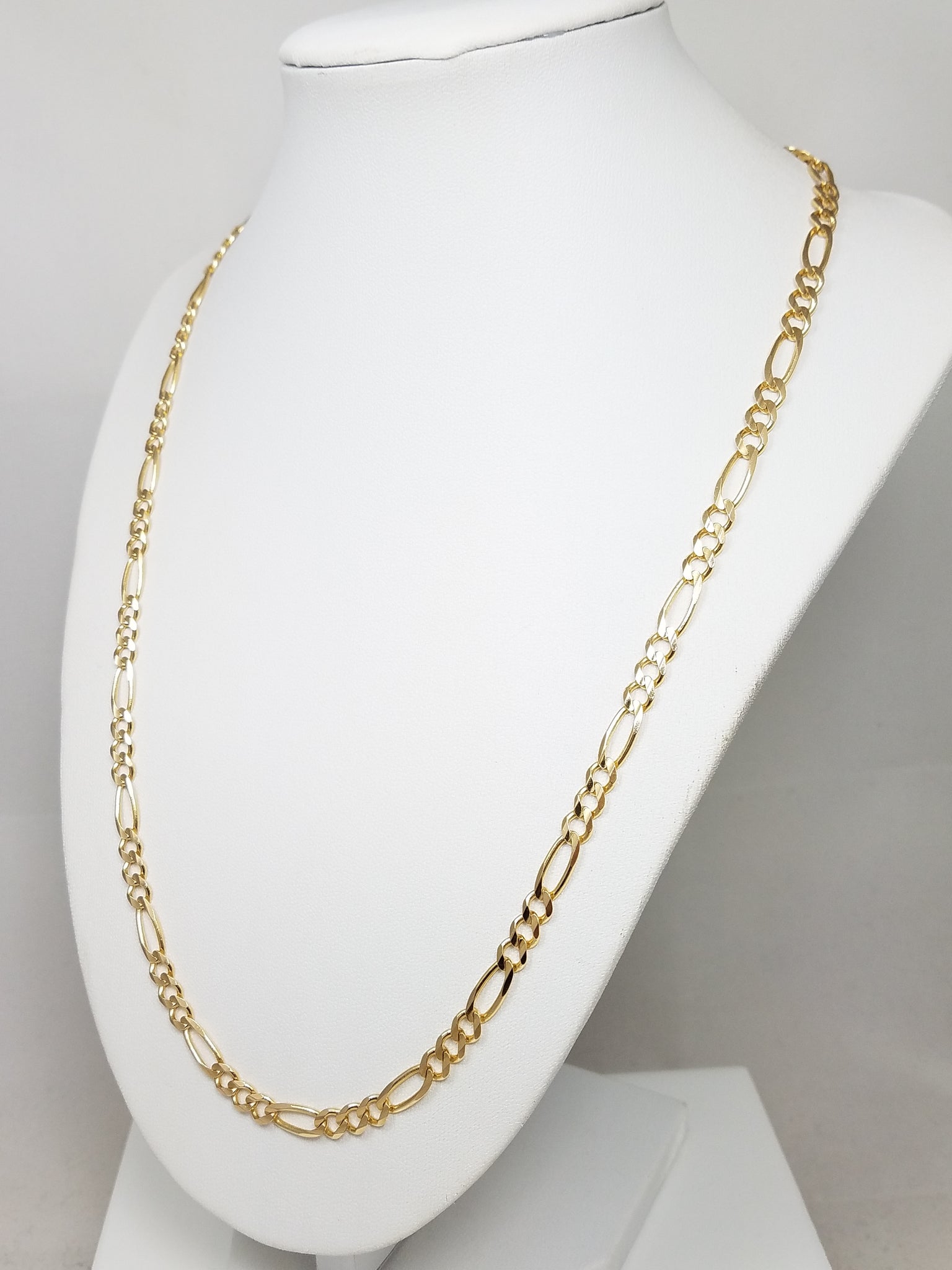 Classic 22" 14k Yellow Gold Solid Figaro Link Chain Necklace