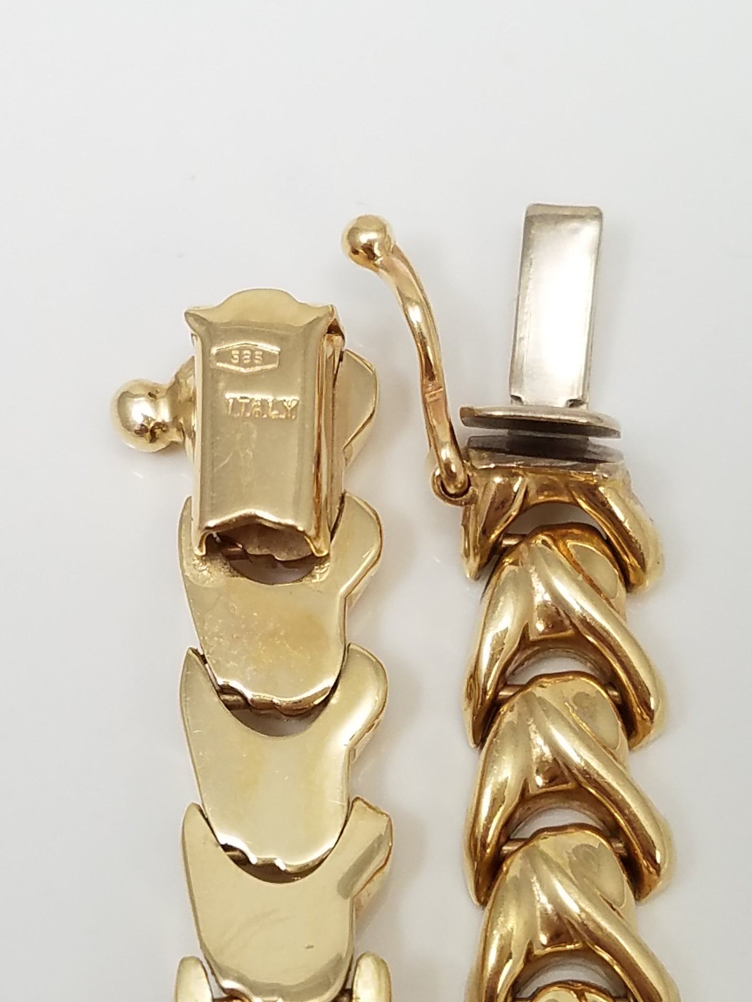 Delightful Natural Ruby, Sapphire, &amp; Green Agate 14k Yellow Gold 7.5" Italian Bracelet