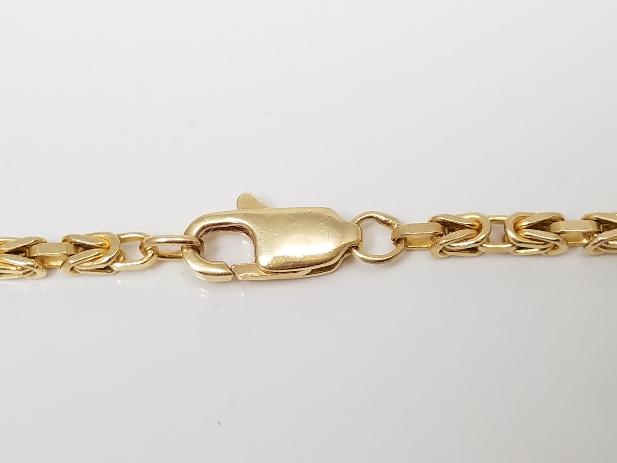 Magnificent 20" Solid 14k Yellow Gold Byzantine Link Chain Necklace