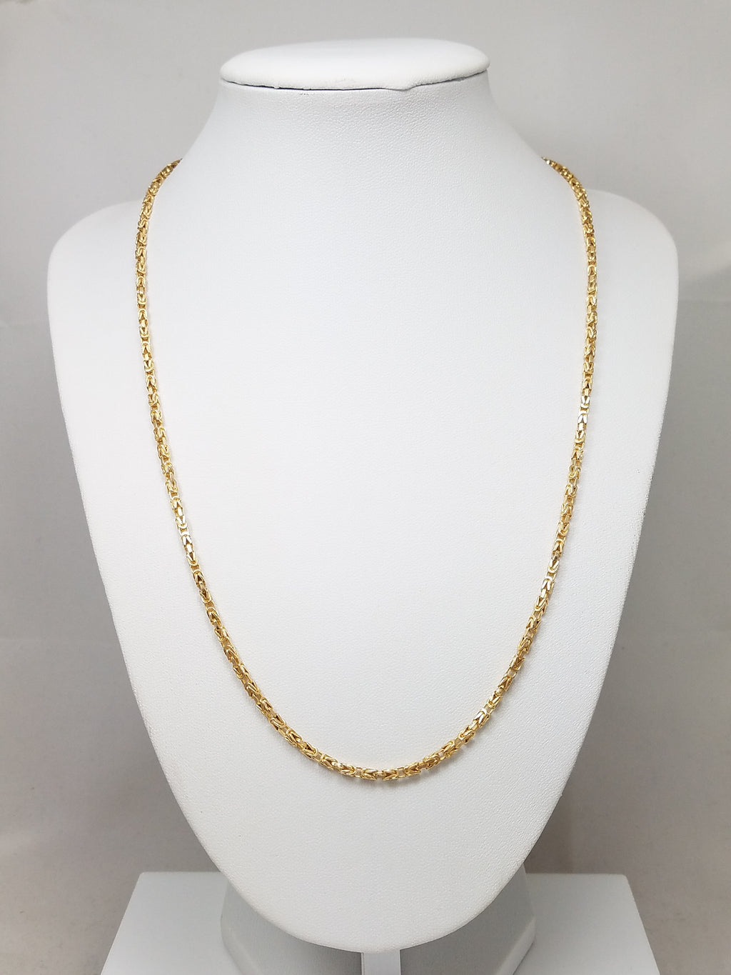 Magnificent 20" Solid 14k Yellow Gold Byzantine Link Chain Necklace