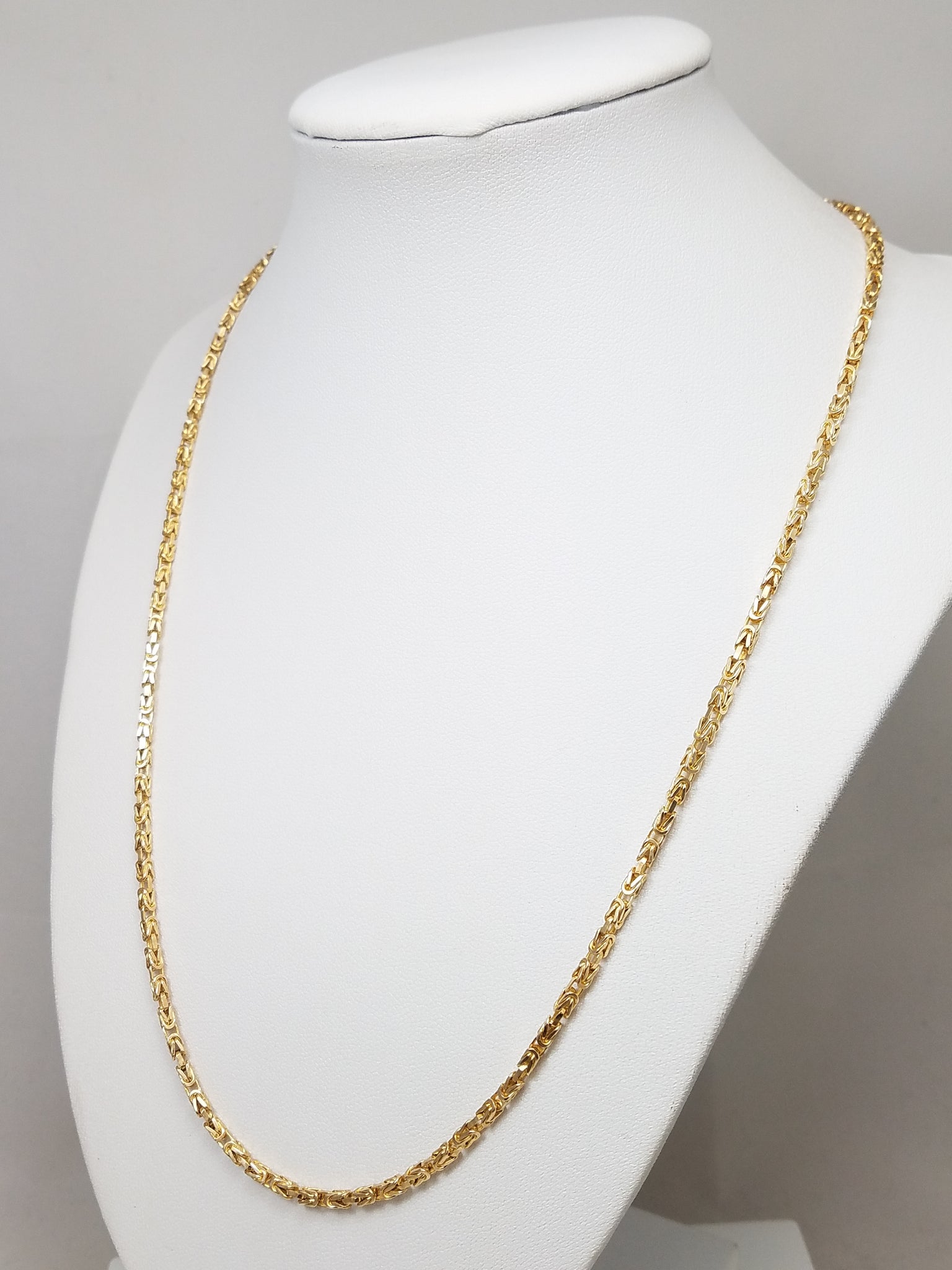 Magnificent 20" Solid 14k Yellow Gold Byzantine Link Chain Necklace