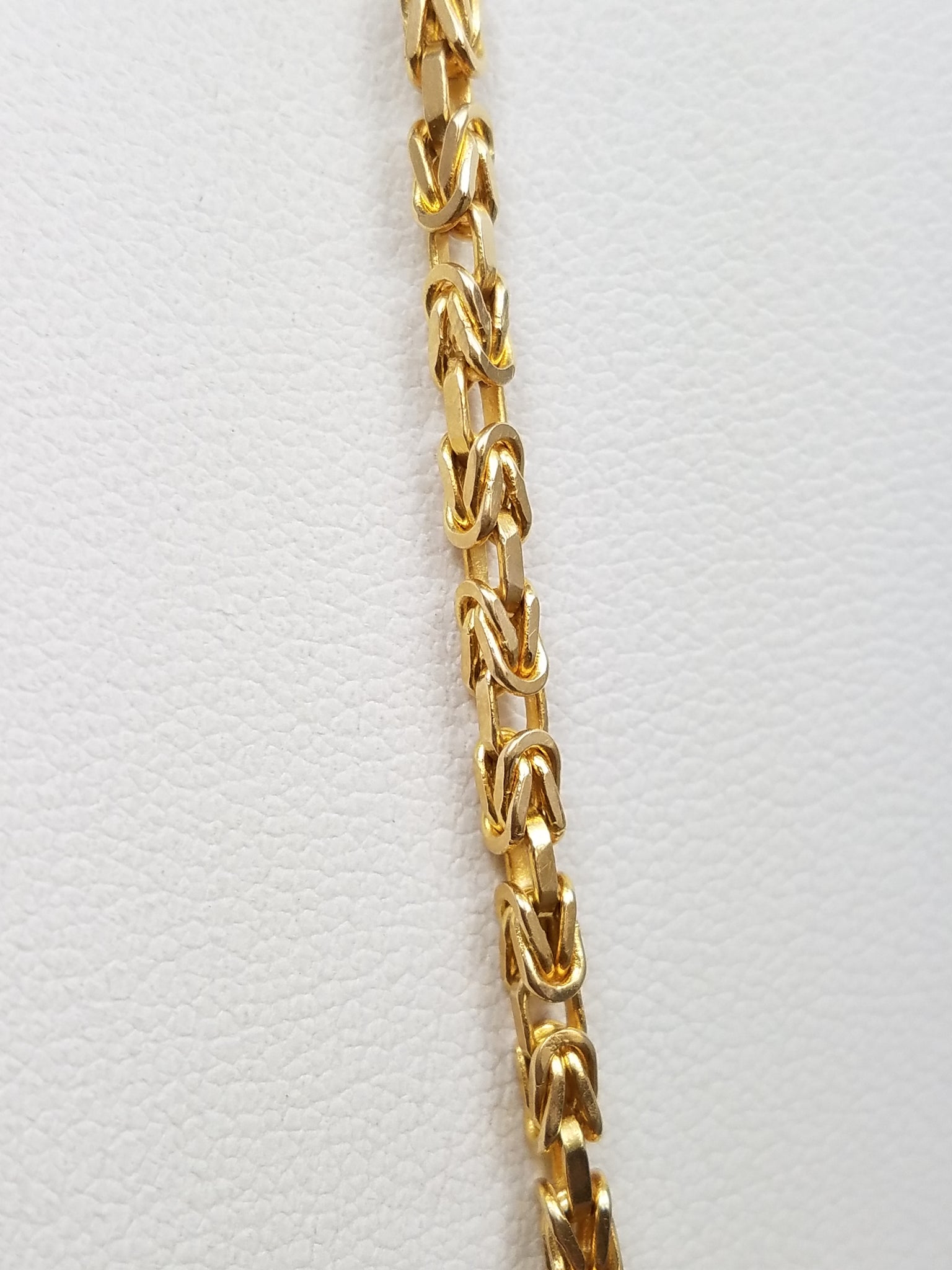 Magnificent 20" Solid 14k Yellow Gold Byzantine Link Chain Necklace