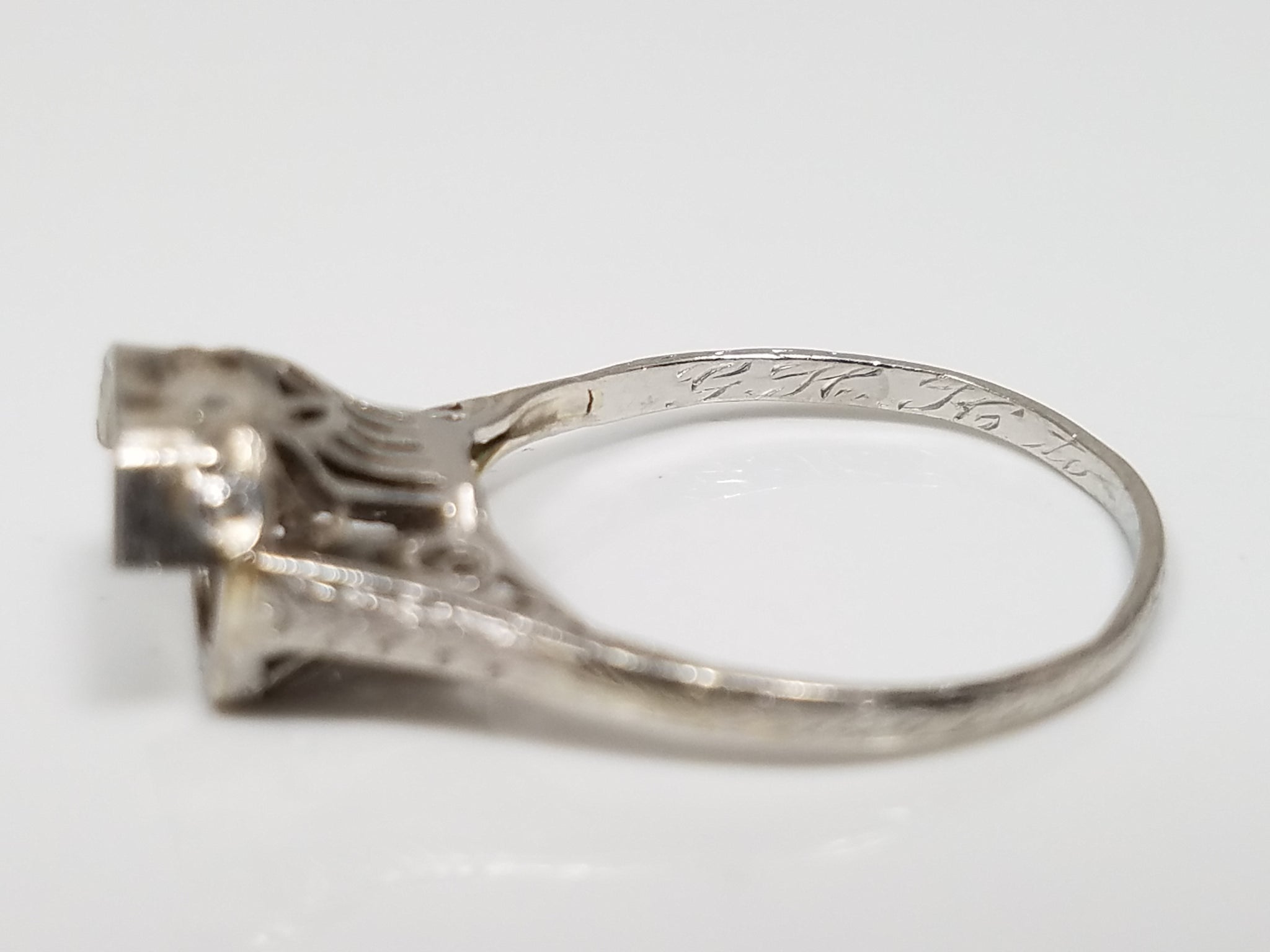 To Restore Art Deco Platinum Handmade Ring Mount
