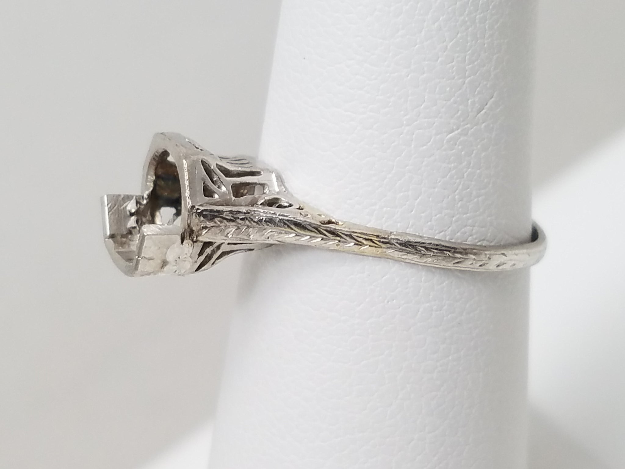 To Restore Art Deco Platinum Handmade Ring Mount