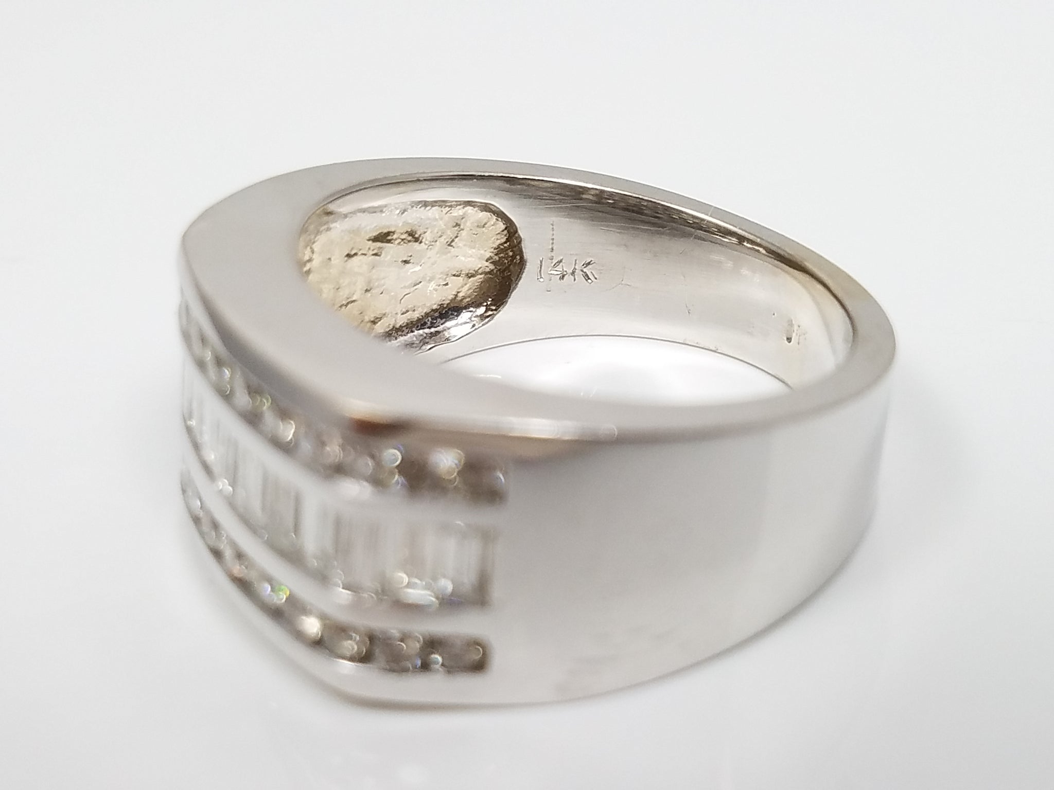 Dynamic Men's 14k White Gold 1ctw Natural Diamond Ring Band