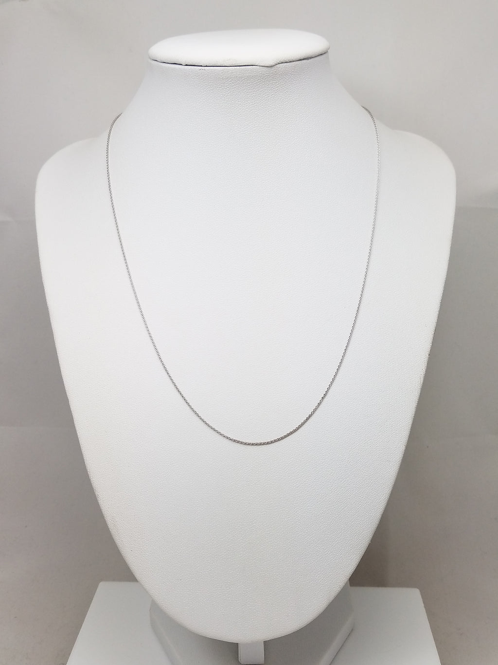 14k White Gold Solid Wheat Link 18" Necklace