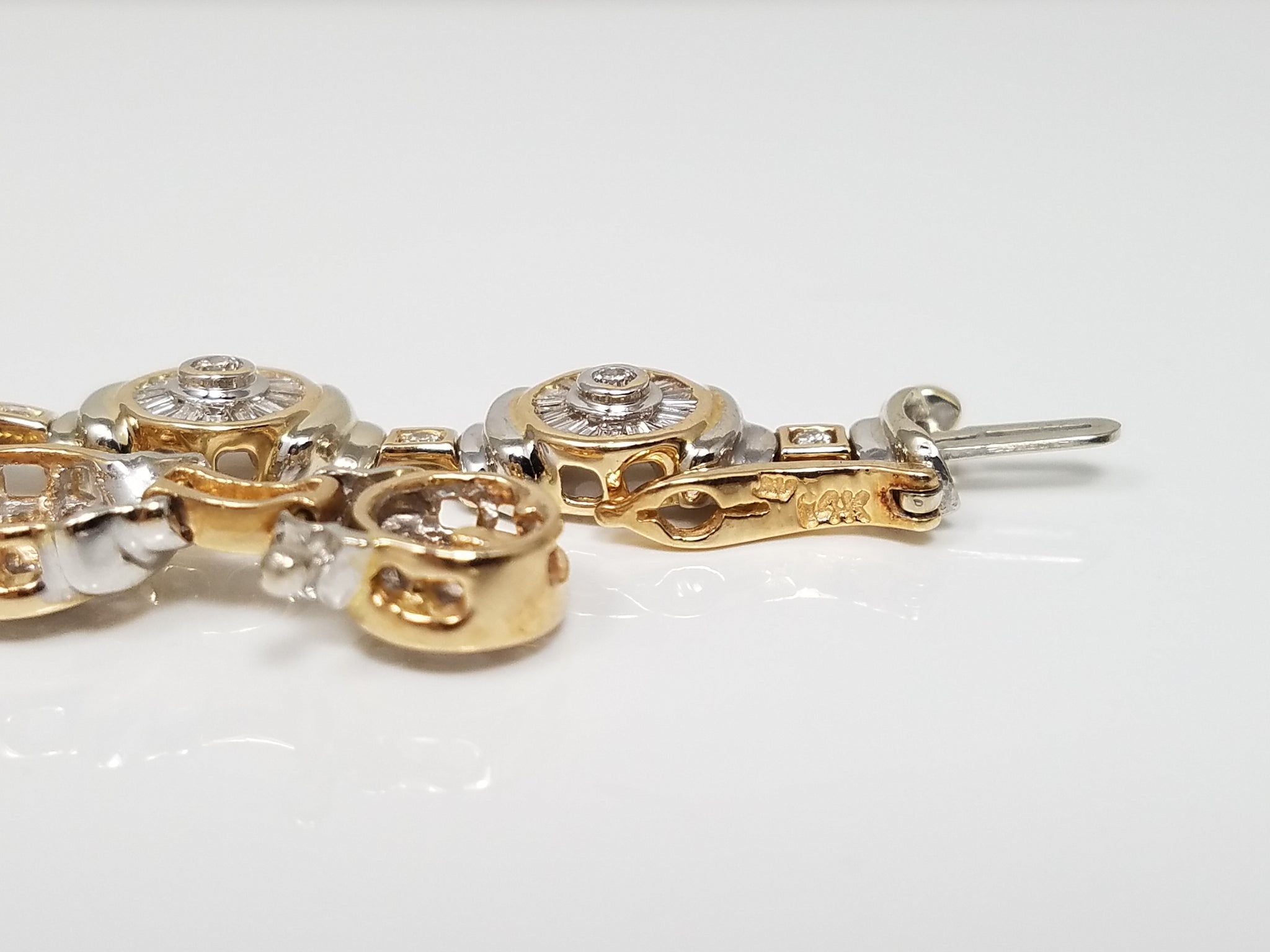 Scintillating 7.25" 14k Two Tone Gold 2ctw Natural Diamond Bracelet