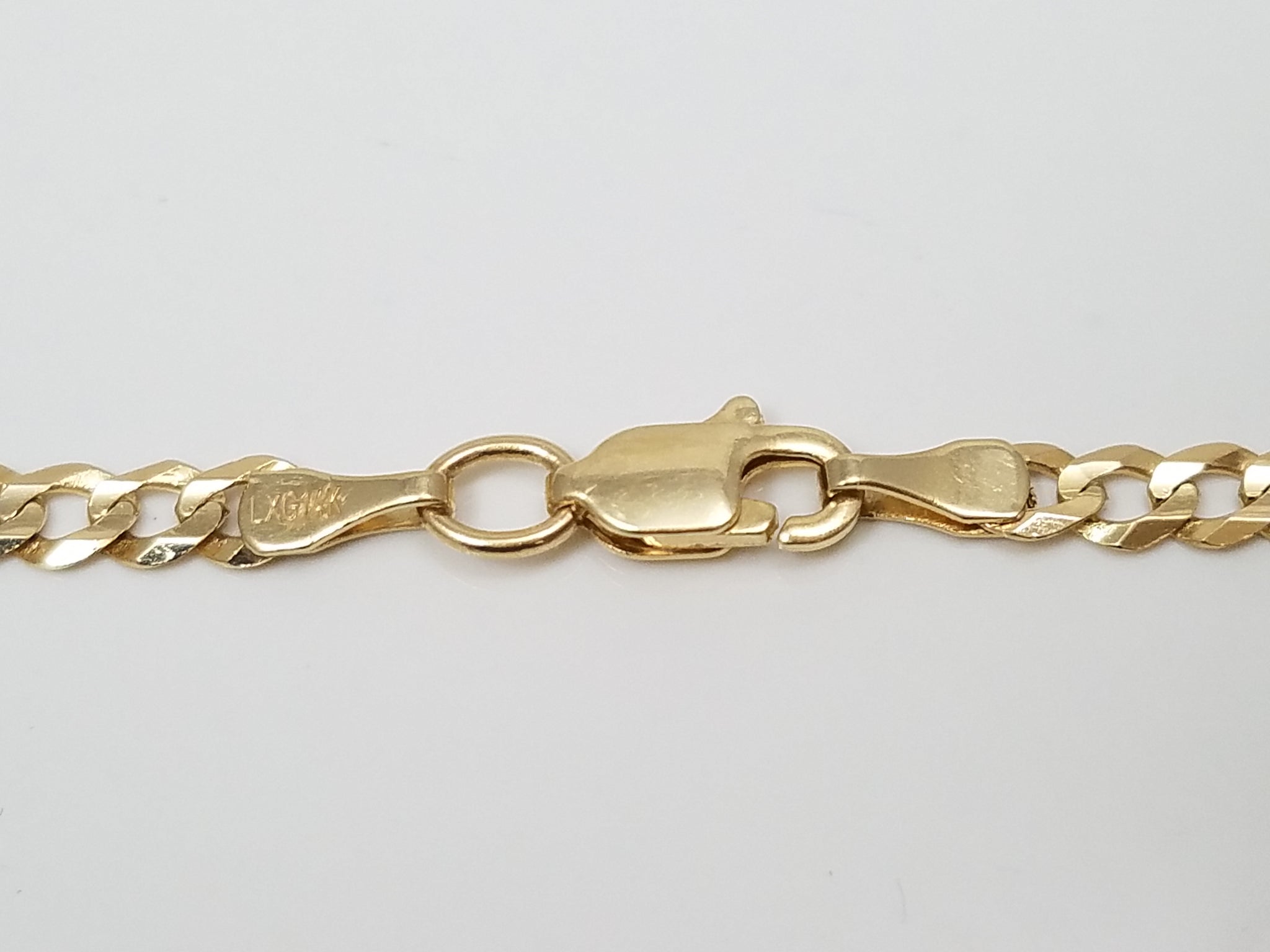Sporty 24" Solid 14k Yellow Gold Curb Link Chain Necklace