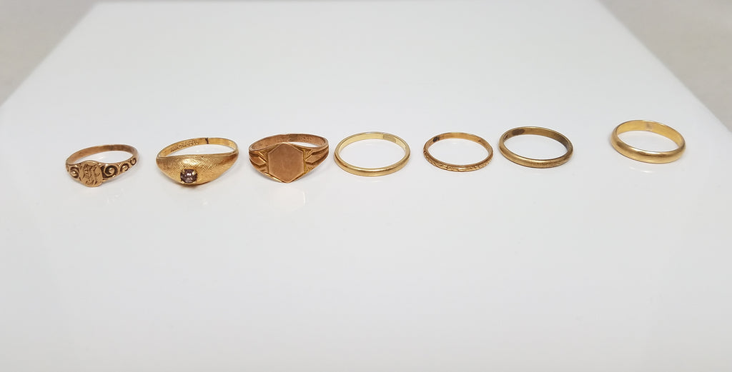 Vintage 10k/14k Gold Baby Ring Lot