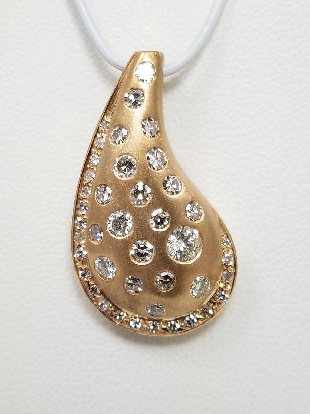 3/4ctw Natural Diamond 14k Yellow Gold Teardrop Pendant