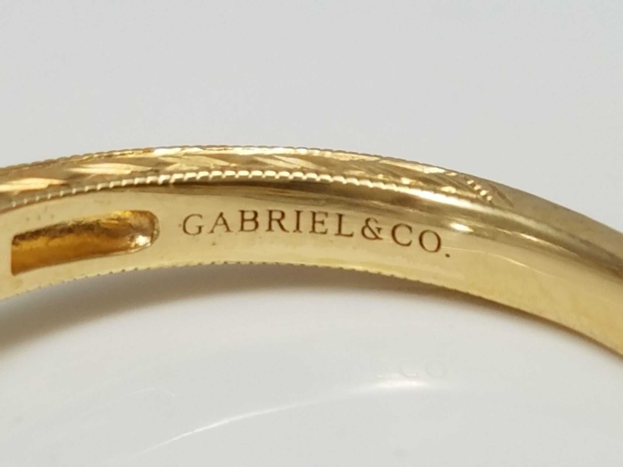 Lavish Gabriel & Co. 14k Two Tone Gold Cubic Zirconia Natural Diamond Engagement Ring