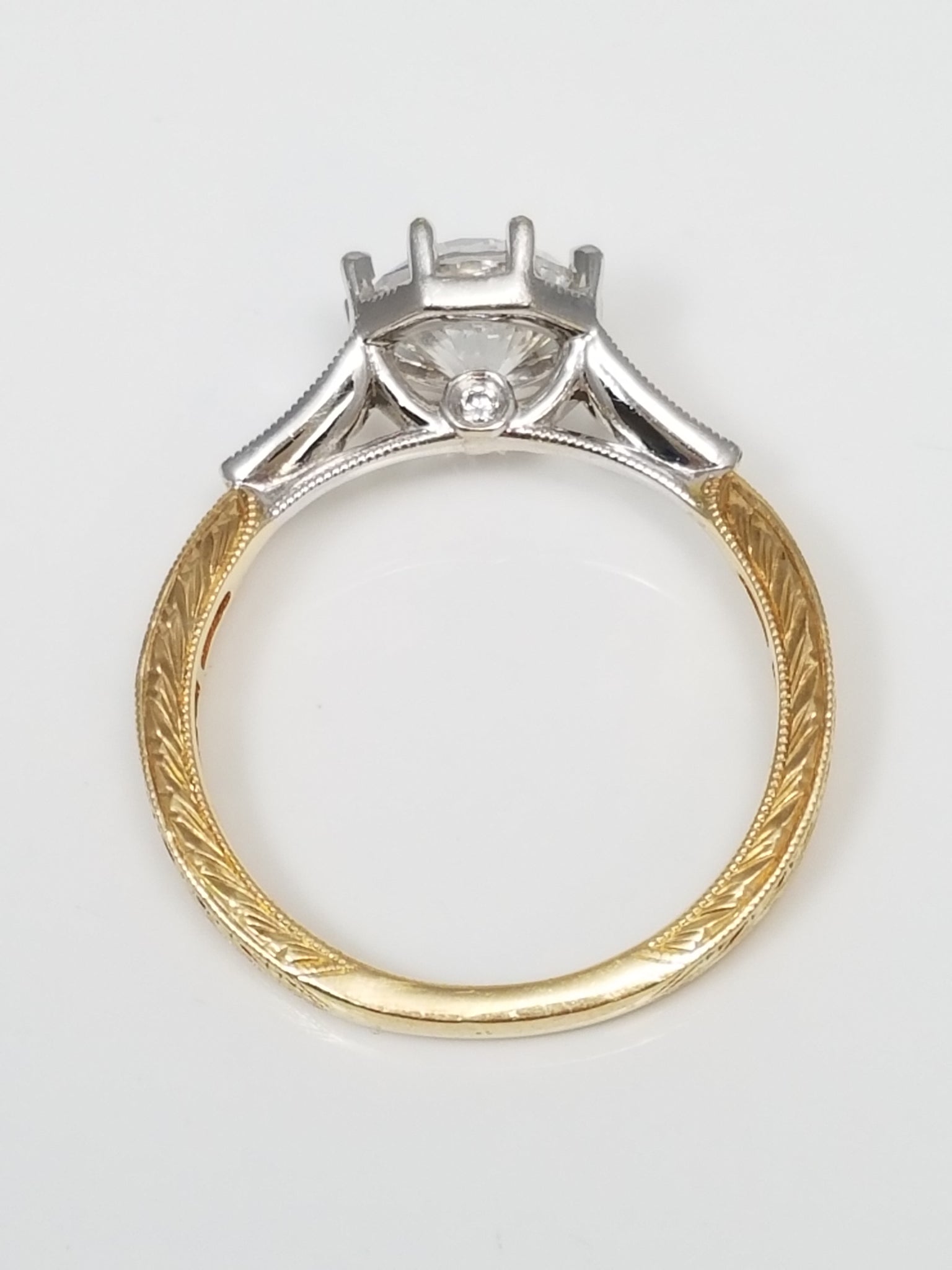 Lavish Gabriel & Co. 14k Two Tone Gold Cubic Zirconia Natural Diamond Engagement Ring