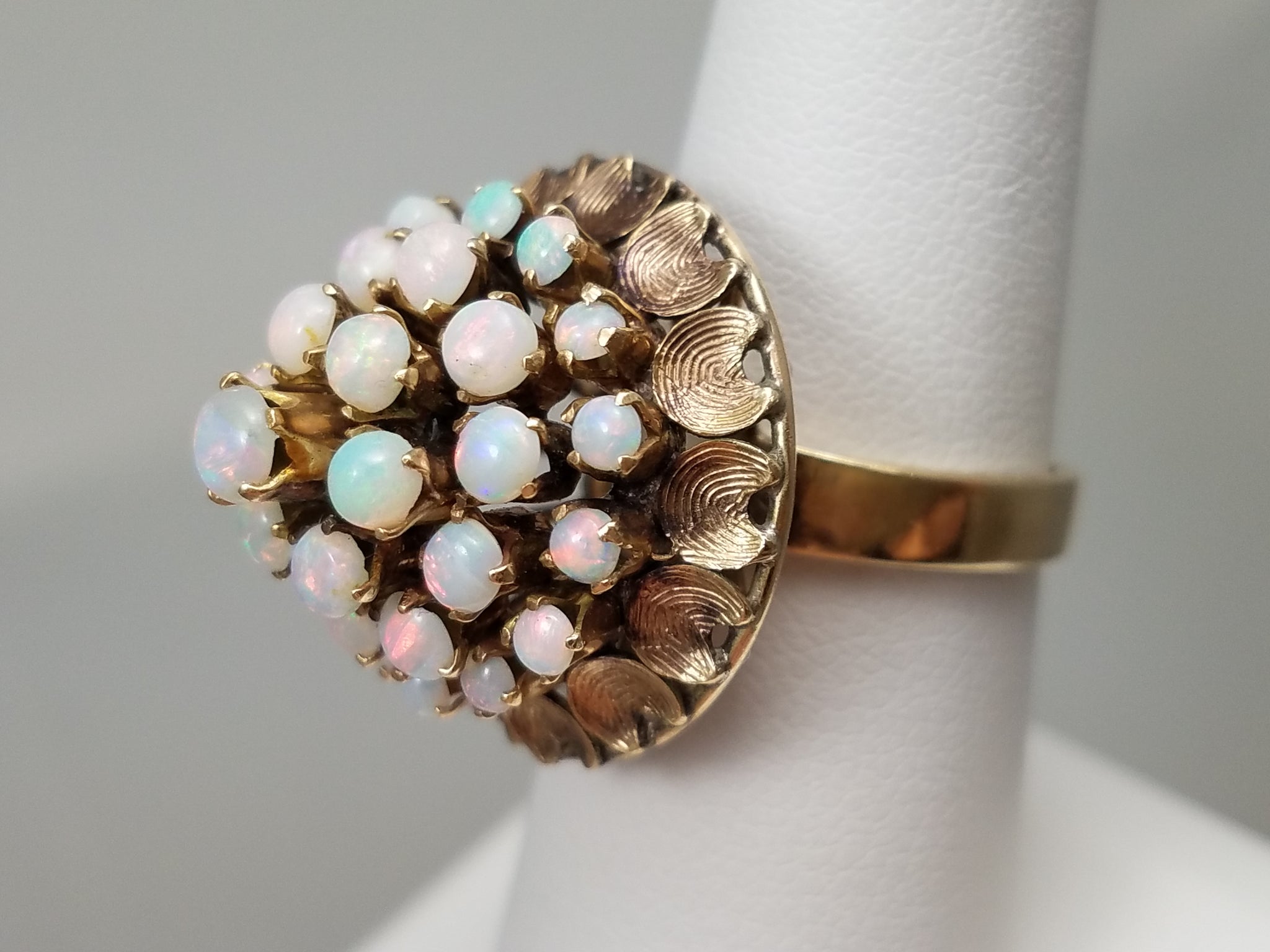 Vintage 18k Yellow Gold Natural Australian Opal Princess Ring – Rick ...