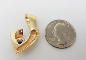 2.63ctw Natural Amethyst Diamond 14k Yellow Gold Pendant