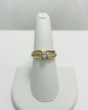 Classic 1/2ctw Natural Diamond 14k Yellow Gold Engagement Ring Set