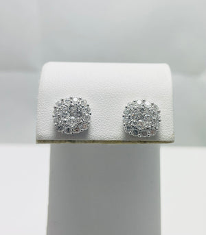 New! 1.54ctw Natural Diamond 14k White Gold Earrings