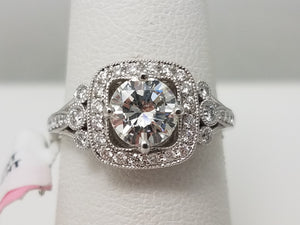 New! Classy 14k White Gold Natural Diamond Engagement Ring