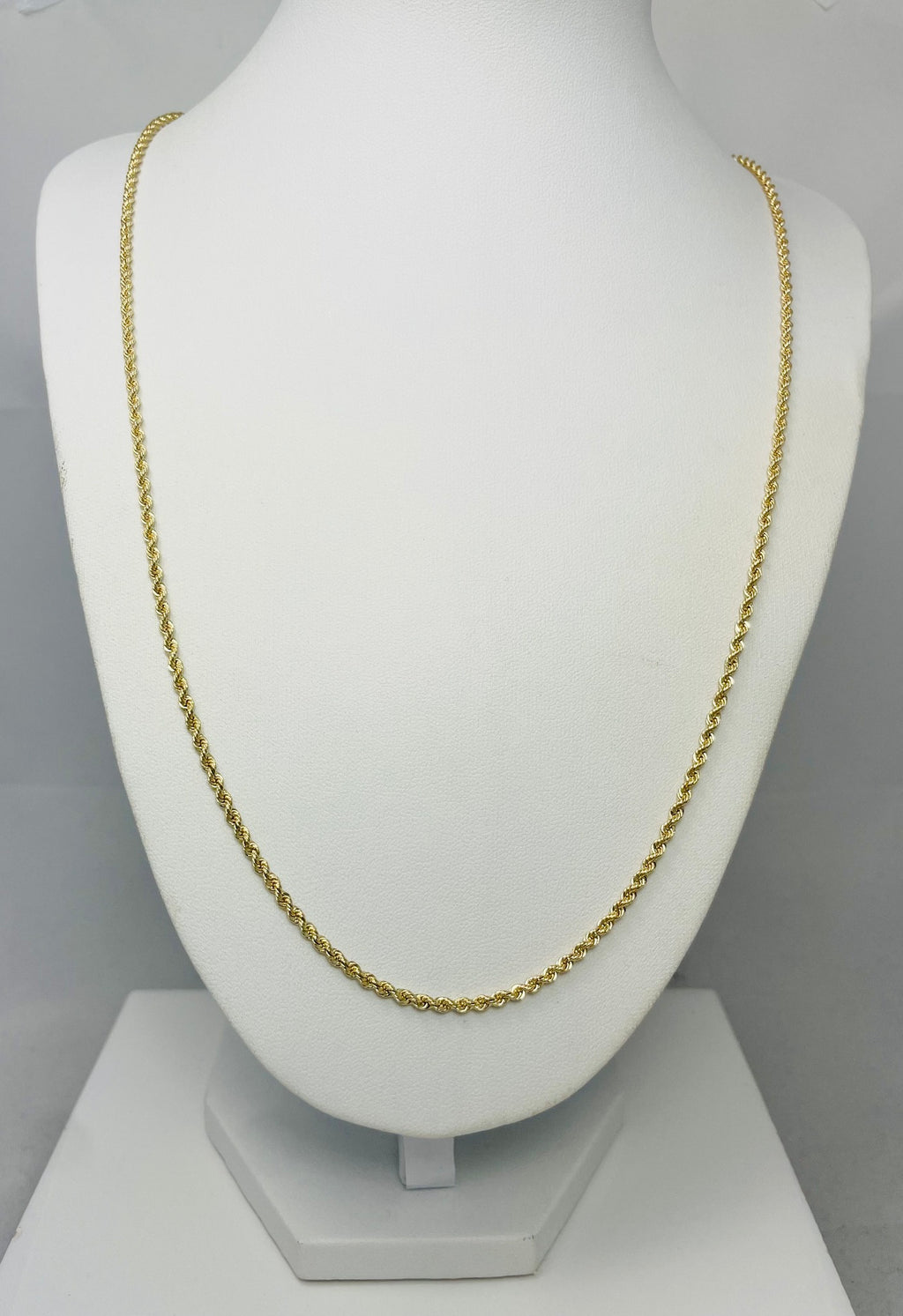 26" 14k Solid Yellow Gold Rope Chain Necklace