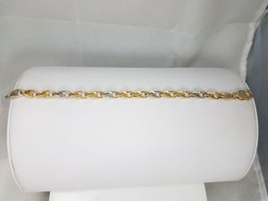8.25" 14k Solid Tricolor Gold Bracelet