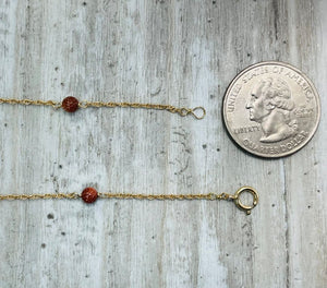 Vintage 16" 14k Yellow Gold Sandstone Bead Necklace