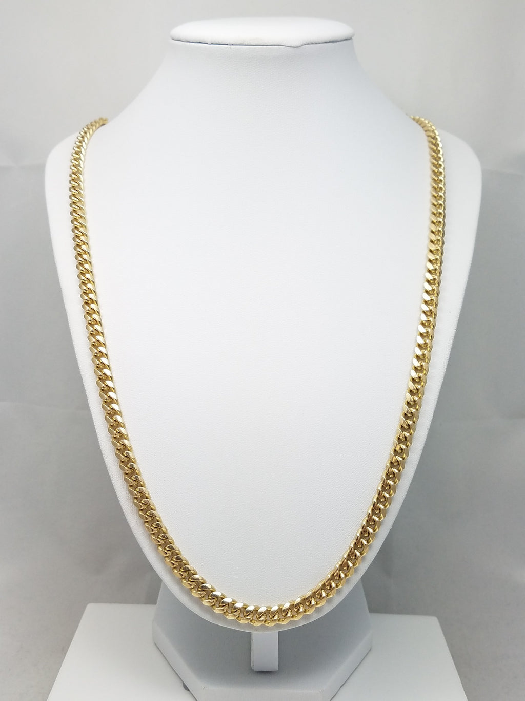 26" 14k Solid Yellow Gold Cuban Chain Necklace