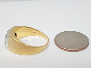 Men's Natural Diamond 14k Two Tone Gold Ring