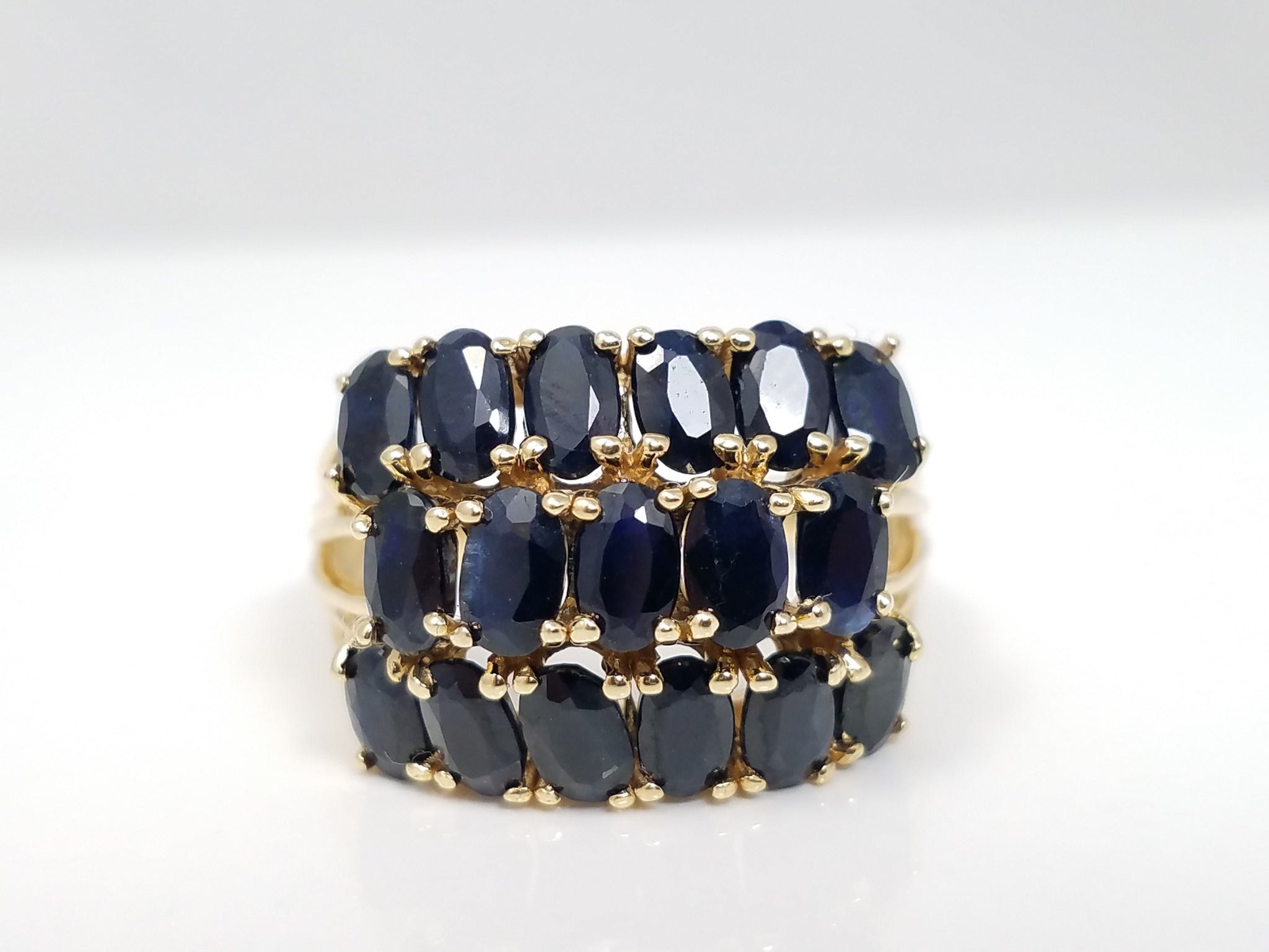 3ctw Natural Sapphire 14k Yellow Gold Ring