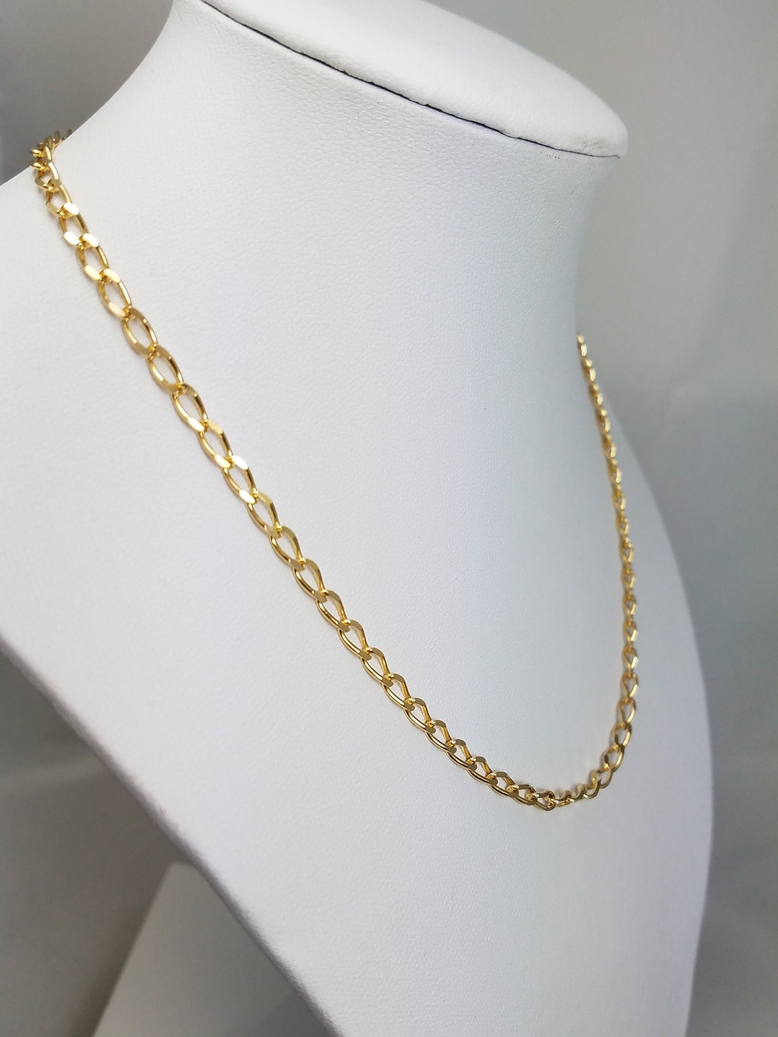 16" 10k Solid Yellow Gold Fancy Link Chain Necklace
