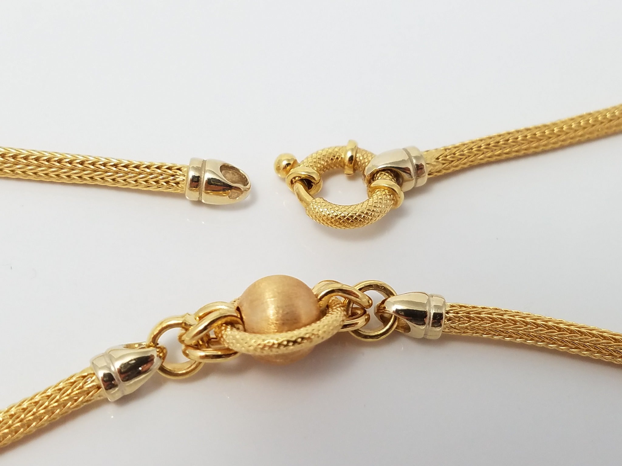 19.2k  .800 Gold 17" Round Foxtail Link Necklace Portugal
