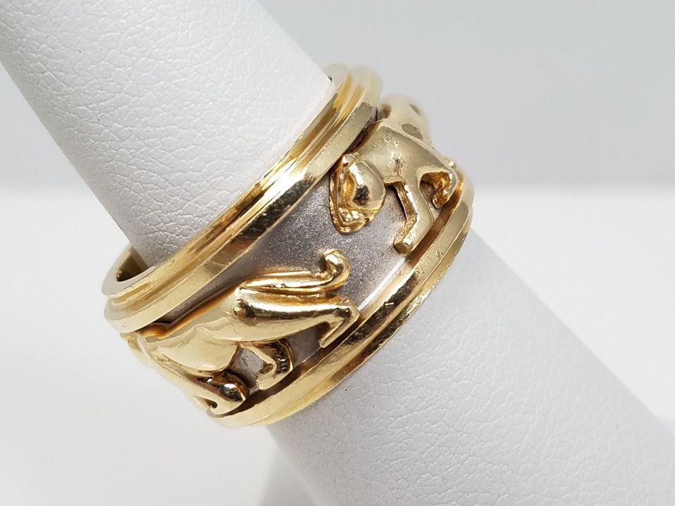 Cool 14k Two Tone Gold Panther Ring