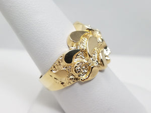 New! 14k Yellow Gold Nugget Ring