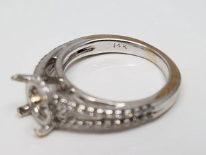 Dazzling Natural Diamond 14k White Gold Ring Mount